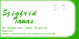 szigfrid tamas business card